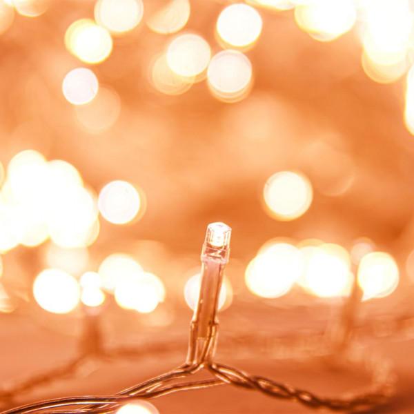 Cordão de luzes com 400 luzes LED 40 m PVC branco quente M 4