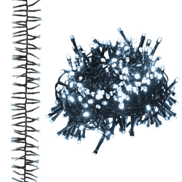 Tira de luces de racimo con 400 LED PVC blanco frío 7.4 m M 2