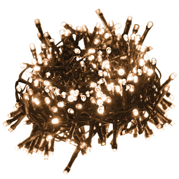 Cordão de luzes compacto 400 luzes LED 13 m PVC branco quente M 2