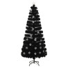 Árbol de Navidad copos de nieve LED fibra óptica negro 210 cm 2
