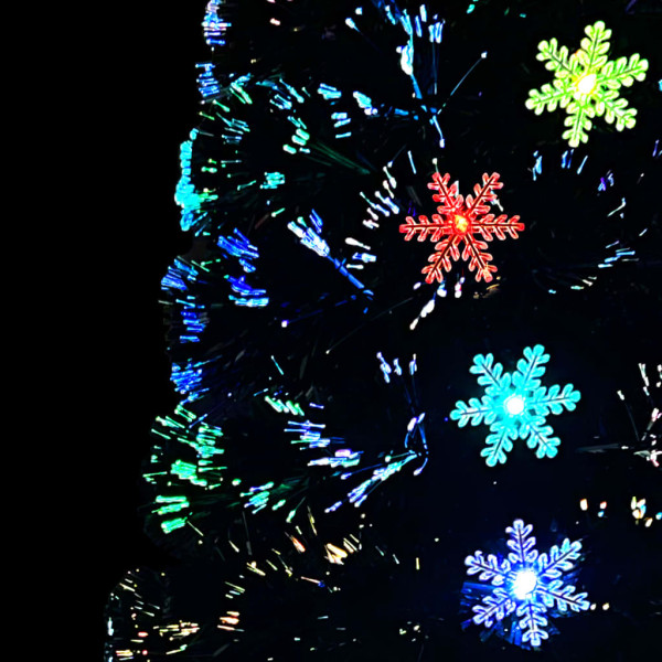 Árbol de Navidad copos de nieve LED fibra óptica negro 210 cm M 5