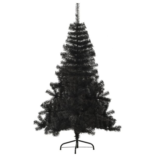 Medio árbol de Navidad artificial con soporte PVC negro 180 cm M 4