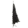 Meia árvore de Natal artificial com suporte 180 cm PVC preto 5