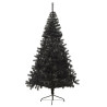 Medio árbol de Navidad artificial con soporte PVC negro 210 cm 4