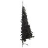 Medio árbol de Navidad artificial con soporte PVC negro 210 cm 5