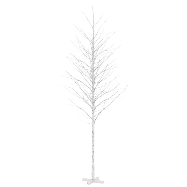 Abedul artificial blanco con 672 LEDs blanco cálido 400 cm M 2