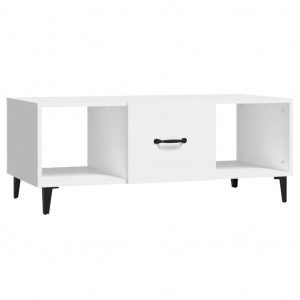 Mesa de centro madera contrachapada blanco 102x50x40 cm H