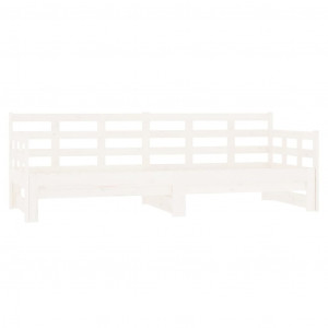 Sofá cama extraíble madera maciza de pino blanco 2x(80x200) cm H