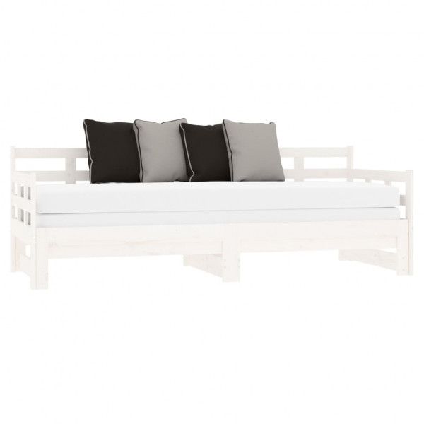 Sofá cama extraíble madera maciza de pino blanco 2x(80x200) cm M 4