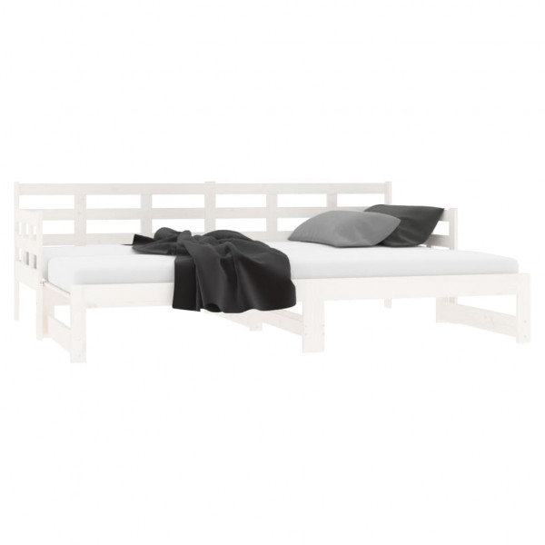 Sofá cama extraíble madera maciza de pino blanco 2x(80x200) cm M 5