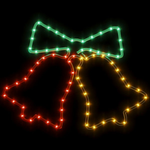 Figura de sinos de Natal com 72 LEDs 50x56 cm H