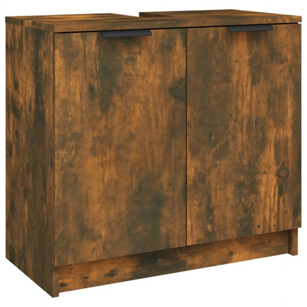 Armario baño madera contrachapada roble ahumado 64.5x33.5x59 cm M 2