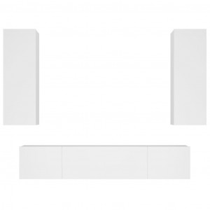 Set de muebles para TV 4 piezas madera contrachapada blanco H