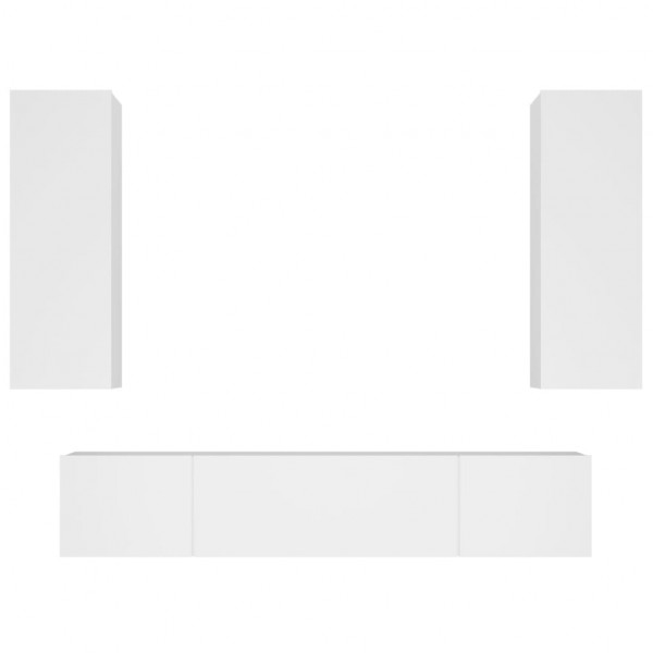 Set de muebles para TV 4 piezas madera contrachapada blanco M 2