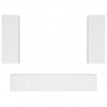 Conjunto móveis de TV 4 pcs madeira processada branco 2