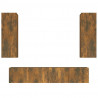 Set de muebles de TV 4 pzas madera contrachapada roble ahumado 2