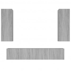 Set de muebles para TV 4 pzas madera contrachapada gris Sonoma H