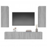 Set de muebles para TV 4 pzas madera contrachapada gris Sonoma 4
