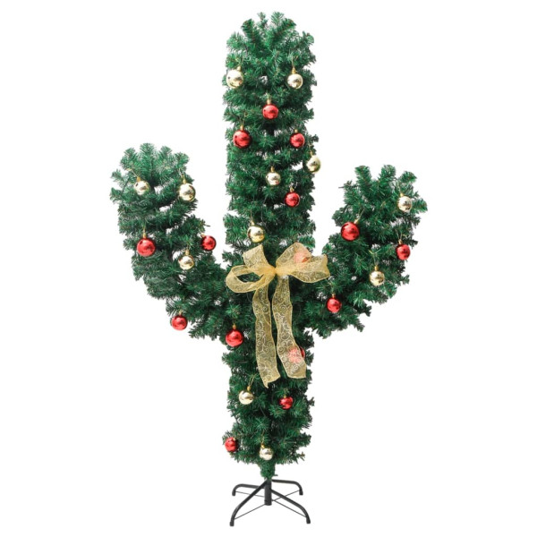 Cactus de Navidad con soporte y LED verde 210 cm PVC M 4