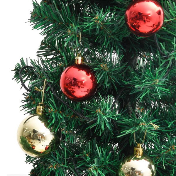 Cato de Natal com suporte e LEDs PVC 210 cm verde M 5