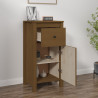 Aparador de madera maciza de pino marrón miel 40x35x80 cm 3