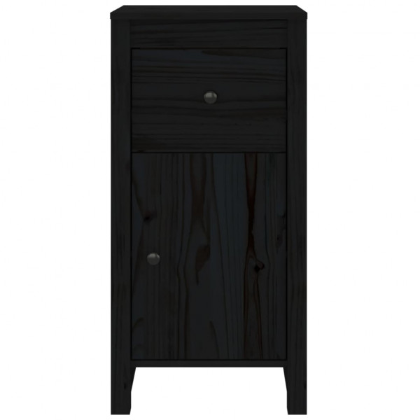 Aparadores 2 uds madera maciza de pino negro 40x35x80 cm M 5