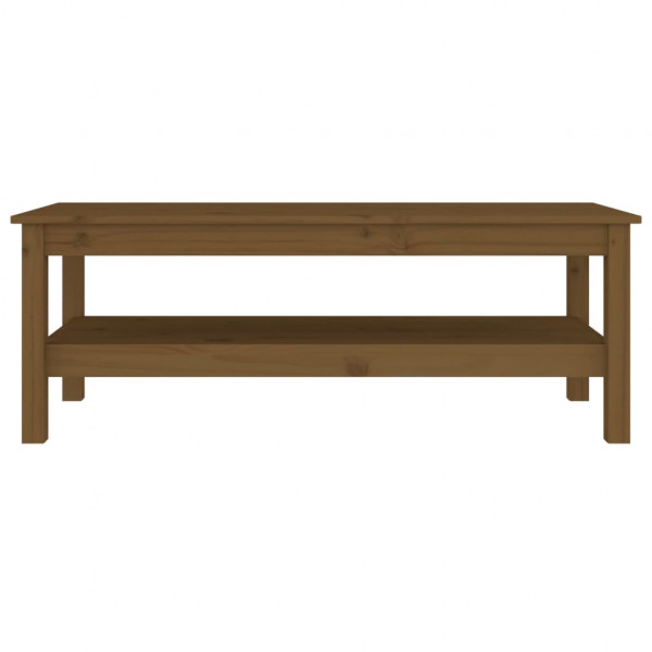 Mesa de centro madera maciza de pino marrón miel 110x50x40 cm M 3
