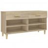 Mueble zapatero madera contrachapada roble Sonoma 102x35x55 cm 2