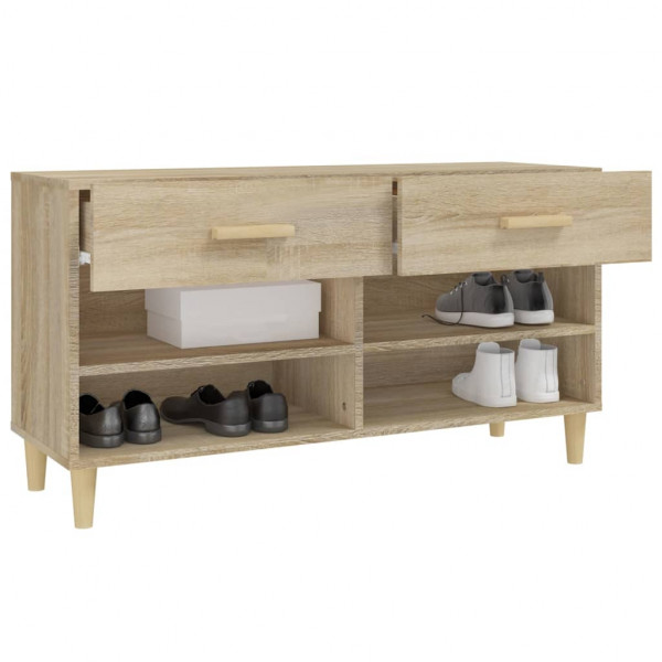 Mueble zapatero madera contrachapada roble Sonoma 102x35x55 cm M 5