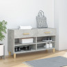 Mueble zapatero madera contrachapada gris hormigón 102x35x55 cm 1