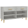 Mueble zapatero madera contrachapada gris hormigón 102x35x55 cm 2