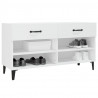 Mueble zapatero madera contrachapada blanco 102x35x55 cm 4
