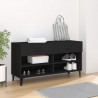 Mueble zapatero de madera contrachapada negro 102x35x55 cm 1