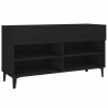 Mueble zapatero de madera contrachapada negro 102x35x55 cm 2