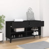 Mueble zapatero de madera contrachapada negro 102x35x55 cm 3