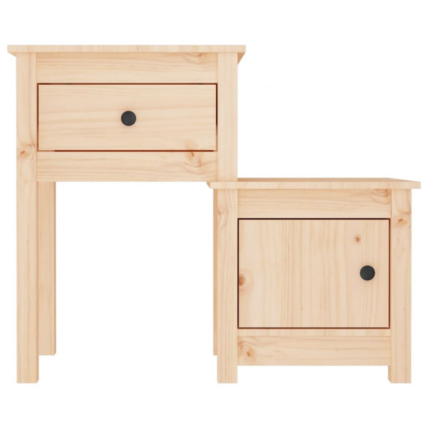 Mesitas de noche 2 uds madera maciza de pino 79.5x38x65.5 cm M 5
