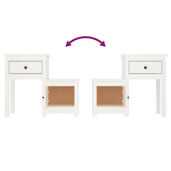 Mesita de noche madera maciza de pino blanco 79.5x38x65.5 cm M 5