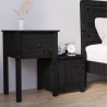 Mesita de noche madera maciza de pino negro 79.5x38x65.5 cm 1