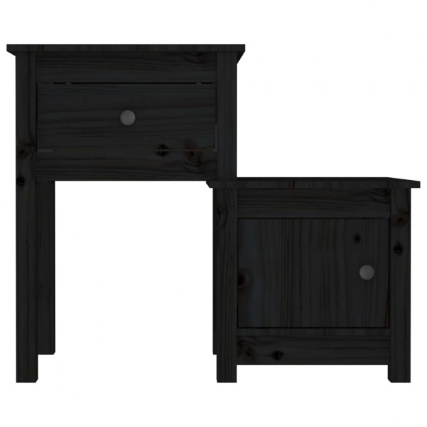 Mesita de noche madera maciza de pino negro 79.5x38x65.5 cm M 4