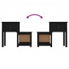 Mesita de noche madera maciza de pino negro 79.5x38x65.5 cm 5