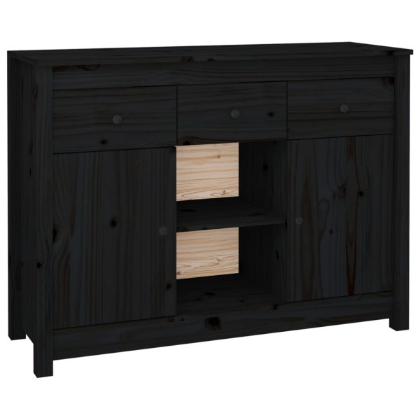 Aparador de madera maciza de pino negro 100x35x74.5 cm M 2