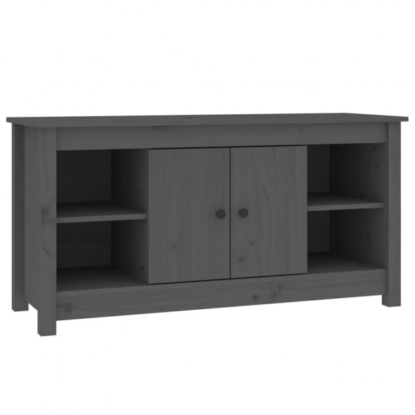 Mueble de TV de madera maciza de pino gris 103x36.5x52 cm M 2