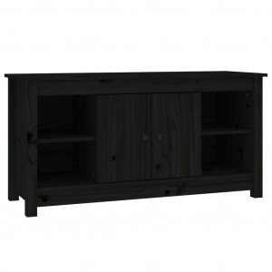 Mueble de TV de madera maciza de pino negro 103x36.5x52 cm H