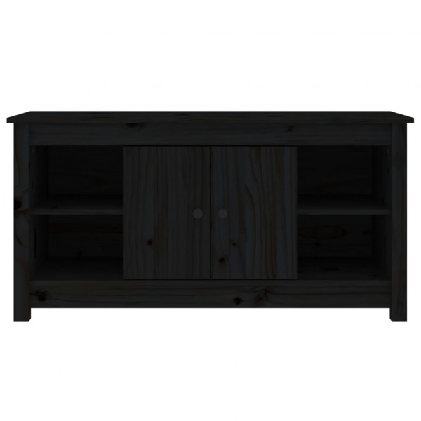 Mueble de TV de madera maciza de pino negro 103x36.5x52 cm M 3