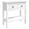 Mesa consola 75x35x75 cm pinho maciço branco 2
