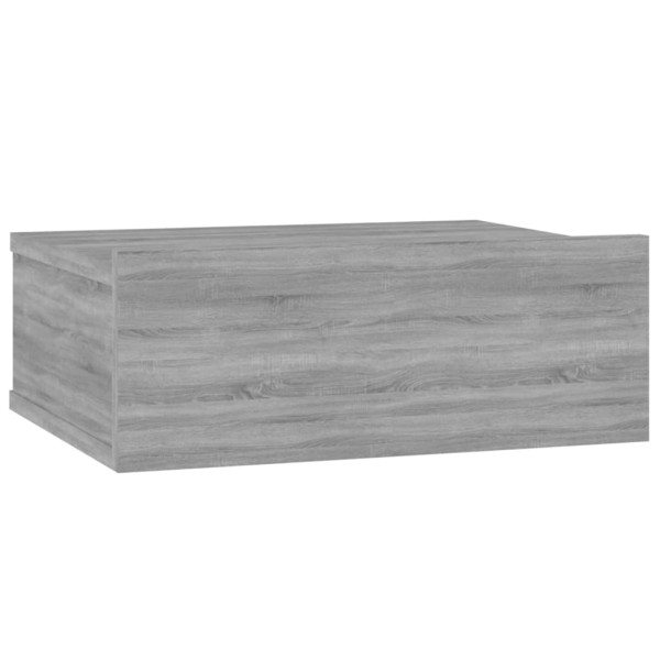 Mesita de noche flotante madera contrachapada gris 40x30x15cm M 2