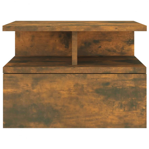 Mesita de noche flotante 2 uds madera roble ahumado 40x31x27 cm M 5