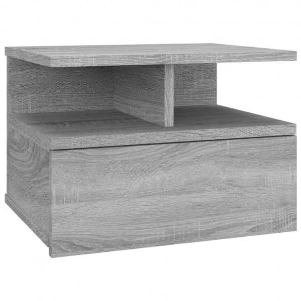 Mesita de noche flotante 2 uds madera gris Sonoma 40x31x27 cm M 3