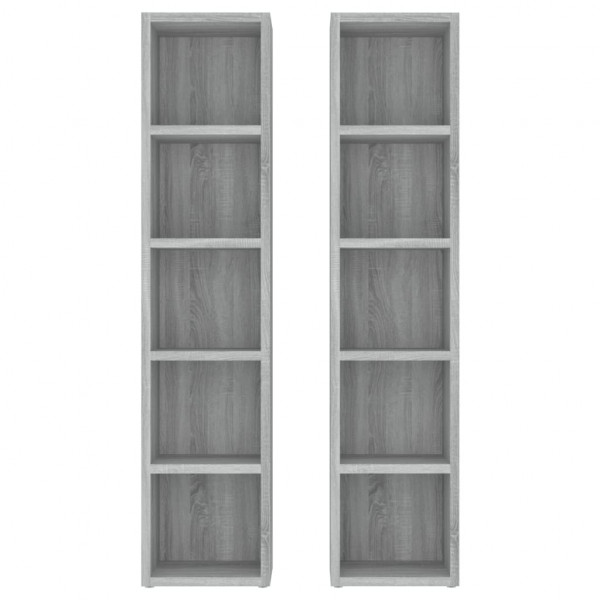 Estantería para CD 2 uds madera gris Sonoma 21x16x93.5 cm M 4
