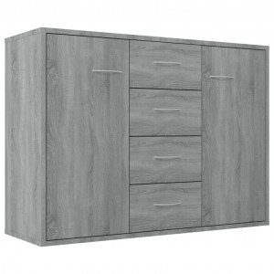 Aparador de madera contrachapada gris Sonoma 88x30x65 cm H